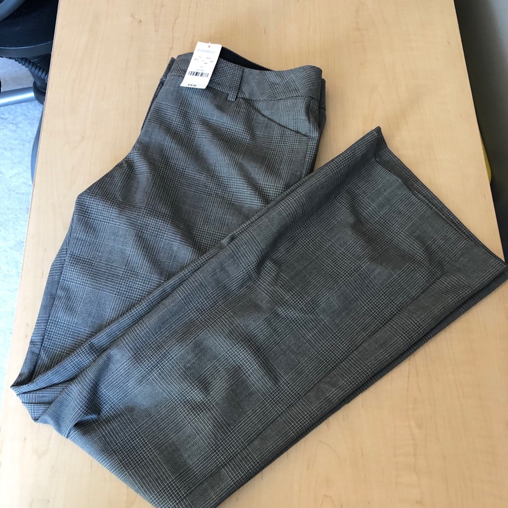 Express Editor Pant Black and Gray pattern size 4R